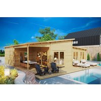 2 Schlafzimmer Blockbohlenhaus “Toledo” 11x10m mit Schlafboden, mit Terrasse 2 Schlafzimmer Blockbohlenhaus “Toledo” 11x10m mit Schlafboden, mit Terrasse