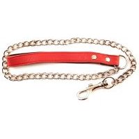 Image of Harmony Chain Lead with Red Leather Handle