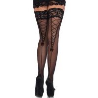 Image of Leg Avenue Sheer Stay Up with Lace top