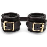 Image of Coco de Mer Black Leather Wrist Cuffs