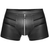 Image of Noir Handmade Men Shorts with PVC Detail