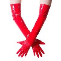 Image of Honour PVC Long Gloves Red
