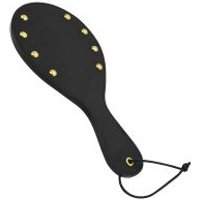 Image of Bound Noir Nubuck Leather Paddle with Brass Stud Detail