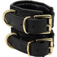 Image of Bound Noir Nubuck Leather Slim Wrist Cuffs