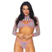Image of Rainbow Dreams Fishnet Bikini Set