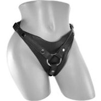 Image of Harmony Black Leather Strap-On Harness