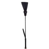 Image of Rouge Leather Tasselled Riding Crop - Black