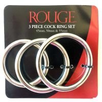 Image of Rouge 3 Piece Stainless Steel Cock RIng Set