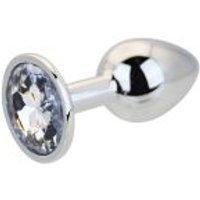 Image of Toosh Silver Metal Butt Plug with Clear Stone