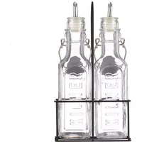 Kilner Set Of 2 0.3L Oil Bottles & Metal Rack