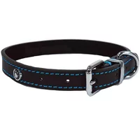 Luxury Leather 22 - 26 Black Leather Dog Collar