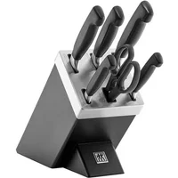 Zwilling J A Henckels Four Star 7 Piece Knife Block Set with KiS Technology, Black