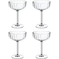 Villeroy & Boch Rose Garden Set Of 4 Coupe Sparkling Wine / Champagne Glasses