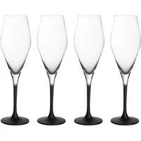 Villeroy & Boch Manufacture Rock Noire Set Of 4 Champagne Flutes