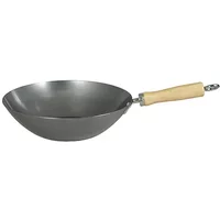 Dexam 27cm Lacquer Finish Carbon Steel Wok With Wooden Handle