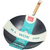 School of Wok Wok Star 12/30cm Non-Stick Carbon Steel Heavy Duty Wok