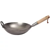 School of Wok by Dexam 30cm Uncoated Carbon Steel Craft Wok