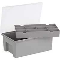 Wham Organiser Box 3.04.01 29cm with 8 Division Removable Tray Soft Grey/Clear
