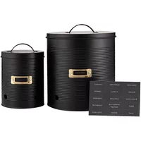 Typhoon Otto Black Set Of 2 Root Vegetable Storage Tins