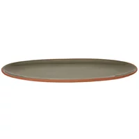 Dexam Sintra Glazed Terracotta Oval Serving Platter Olive Green