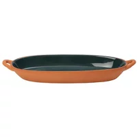 Dexam Sintra Glazed Terracotta Oval Baking Dish Ink Blue