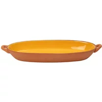 Dexam Sintra Glazed Terracotta Oval Baking Dish Ochre