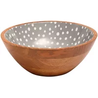 Dexam Sintra Mango Wood Spotted Salad Bowl Stone