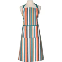 Dexam Recycled Cotton Striped Adult Apron Teal
