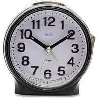 Acctim Eden Pearl Black Analogue Alarm Clock
