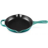 Le Creuset Signature Bleu Riviera Cast Iron 23cm Skillet with Metal Handle