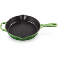 Le Creuset Signature Bamboo Cast Iron 26cm Deep Skillet with Metal Handle