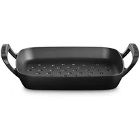 Le Creuset Cast Iron BBQ 30cm Satin Black Square Grill Basket