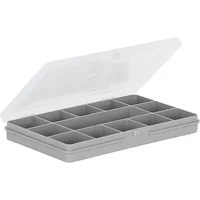Wham Organiser Box 15.01 17cm with 13 Divisions Soft Grey/Clear