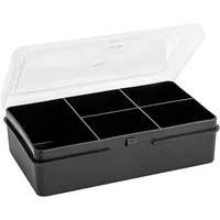 Wham Organiser Box 1.01 14.5cm with 5 Divisions Recycled Black/Clear