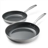Tramontina Set of 2 25cm & 30cm Tri-ply Ceramic Coated Frying Pans