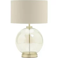 BHS Metro Satin Brass and Champagne Clear Glass Sphere Table Lamp