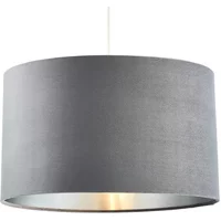 BHS Large Velvet Grey and Satin Nickel Easyfit Shade