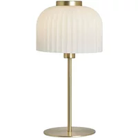 BHS Binita Glass Ribbed Opal & Brass Table Lamp