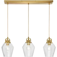 BHS Saskia Bubble Glass & Satin Brass 3 Light Diner Pendant Bar