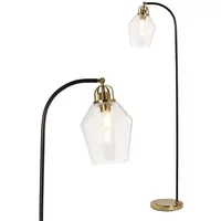 BHS Saskia Bubble Glass Arc Satin Brass Floor Lamp