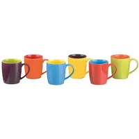 BIA International Set of 6 Harlequin Cappuccino Mugs