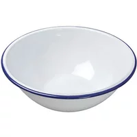 Falcon Enamel 18cm White With Cobalt Blue Rim Mixing Bowl