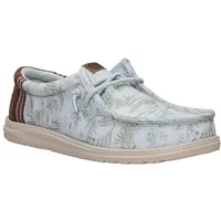 HeyDude Shoes Mens Wally Washed Palm Harbour Green Multi