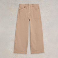 White Stuff Tia Wide Leg Crop Jeans Natural Size 18
