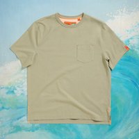 White Stuff Mens Pocket T-Shirt Green Print Size XL
