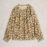 White Stuff Ari Metallic Top Chartreuse Multi Size 10