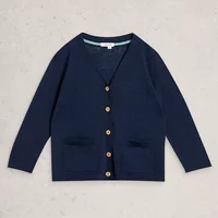 White Stuff Nova Linen Blend Cardigan Dark Navy