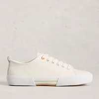 White Stuff Pippa Leather Lace Up Trainers Natural White