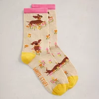 White Stuff Running Sausage Ankle Socks Natural Multi