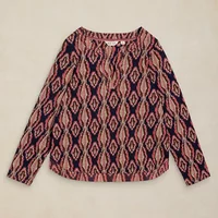 White Stuff Weaver Notch T-Shirt Pink Print